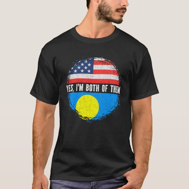 Halvamerikansk palauan USA flagga Palau Heritage T Shirt (Framsida)