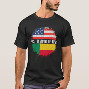 Halvamerikanska Beninese USA flagga Benin T Shirt