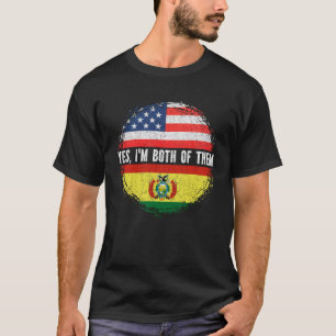 Halvamerikanska Bolivianska USA flagga Bolivia T Shirt