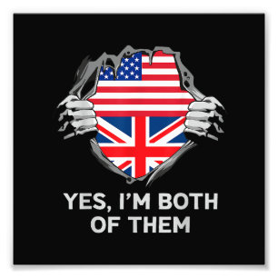 Halvamerikanska, brittiska, England, Manar W Fototryck