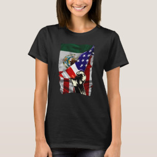 Halvamerikanska Flagga, mexikanska, ROOTS USA flag T Shirt