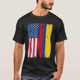 Halvamerikanska Flagga Roots USA Colombia T Shirt