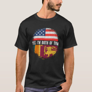 Halvamerikanska halva Sri Lanka USA flagga Sri Lan T Shirt