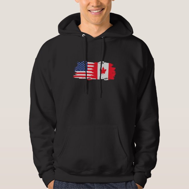 Halvamerikanska halverade kanadensiska rötter Amer Hoodie (Framsida)
