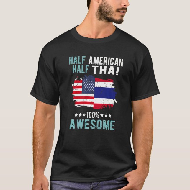 Halvamerikanska halvthailändska t shirt (Framsida)