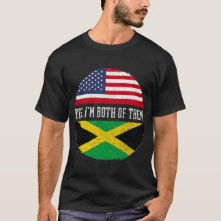 Halvamerikanska Jamaican USA flagga Jamaica Herit T Shirt