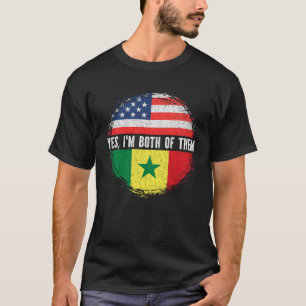 Halvamerikanska Senegalesiska USA flagga Senegal T Shirt