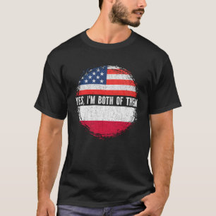 Halvamerikanskt halv polskt USA flagga polskt kult T Shirt