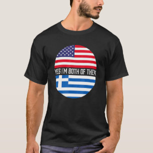 Halvamerikanskt halvgrekiskt familjarv i USA flagg T Shirt