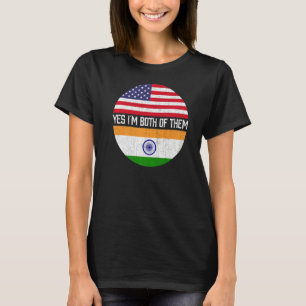 Halvamerikanskt halvindisk USA flagga-familjarv T Shirt