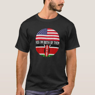 Halvamerikanskt halvkenyanskt familjarv i USA flag T Shirt