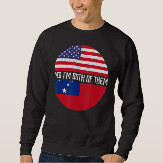 Halvamerikanskt halvsamoanskt familjarv i USA flag Lång Ärmad Tröja