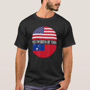 Halvamerikanskt halvsamoanskt familjarv i USA flag T Shirt