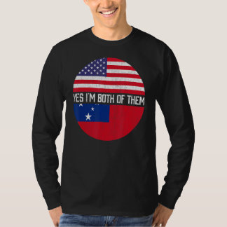 Halvamerikanskt halvsamoanskt familjarv i USA flag T Shirt