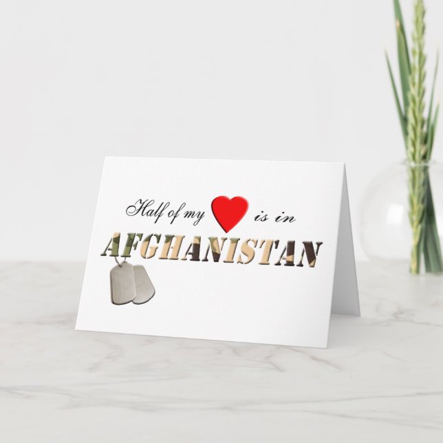 Halvan av min hjärta är i det Afghanistan kortet Kort (Framsida)