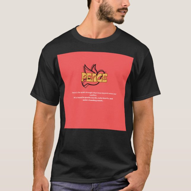 Halvärmad skjorta med en fredsdesign t shirt (Framsida)