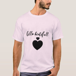 halvärmad t-shirt med hjärtdesign
