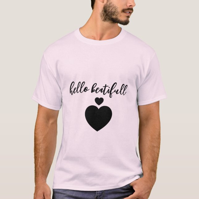 halvärmad t-shirt med hjärtdesign (Framsida)