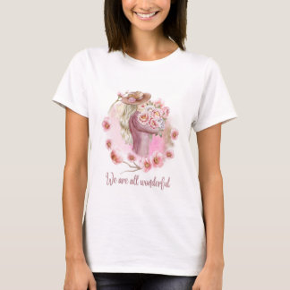 Halvärmad t-shirt med vacker docka tryckt