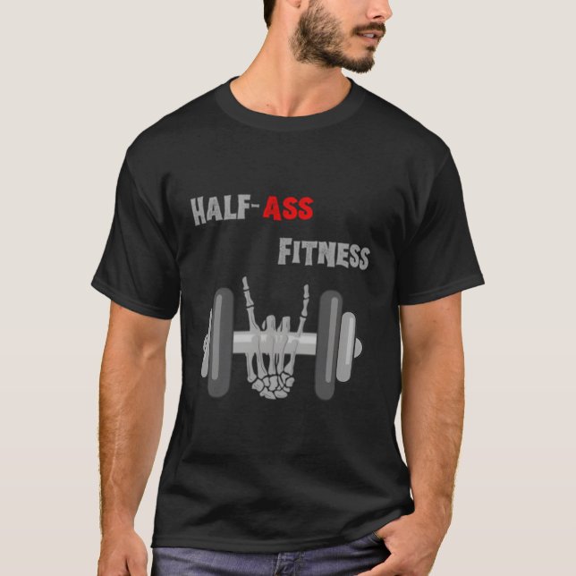 HalvAss Fitness Skeleton Lyft T Shirt (Framsida)