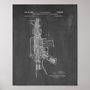 Halvautomatiskt gevärpatent för Colt AR-15 - Poster
