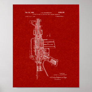 Halvautomatiskt gevärpatent för Colt AR-15 - Poster