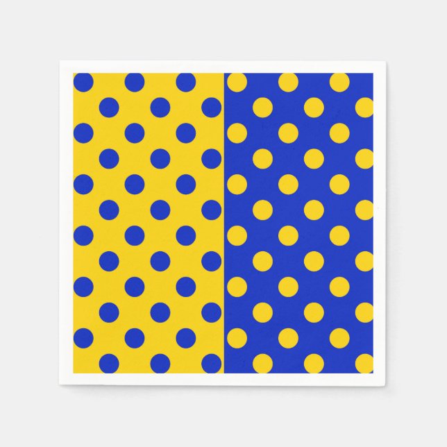 Halvblå gula prickar mönsterdesign  pappersservett (Framsidan)