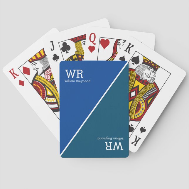 Halvblå två tonerkort casinokort (Baksidan)