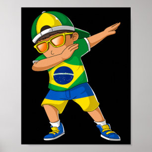 Halvbrasiliansk Halvukrainsk Pojke Kid Brasilien U Poster