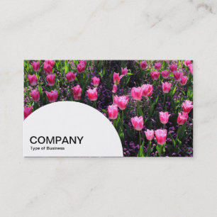 Halvcirkelpanel - Bed av Rosa Tulips Visitkort