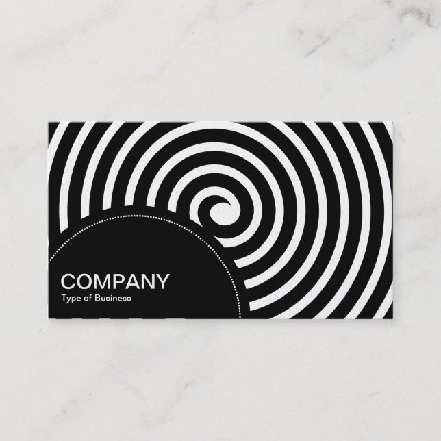 Halvcirkelpanel (punkter) - Spiral Black (Platinum Visitkort (Framsida)