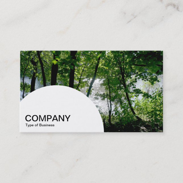 Halvcirkelpanel - Träd nära en flod Visitkort (Framsida)