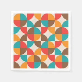 Halvcirklar i mitten av århundradet Mönster Pappersservett