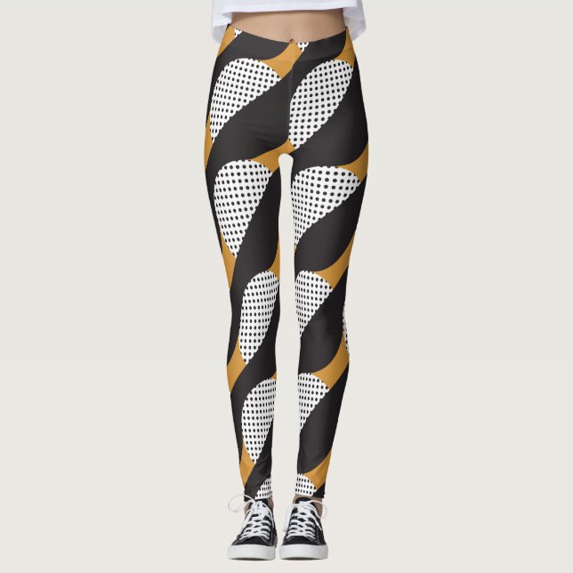 Halvcirklar och prickar, geometriskt mönster. leggings (Framsida)