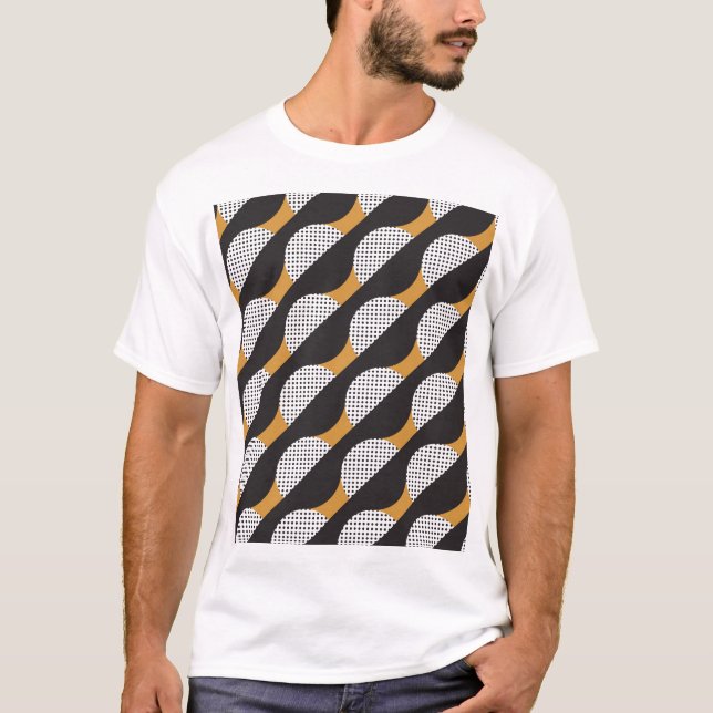 Halvcirklar och prickar, geometriskt mönster. t shirt (Framsida)