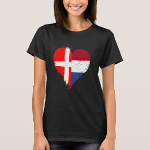 Halvdanska halva nederländska A Danmark Nederlände T Shirt