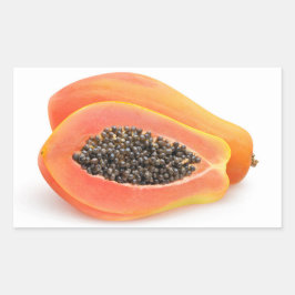Halved papaya rektangulärt klistermärke