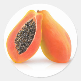 Halved papaya runt klistermärke