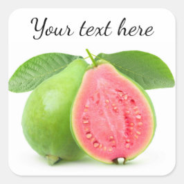 Halverad guava fyrkantigt klistermärke