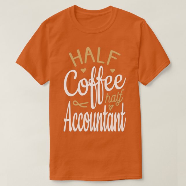 Halverad kaffebokförare t shirt (Design framsida)