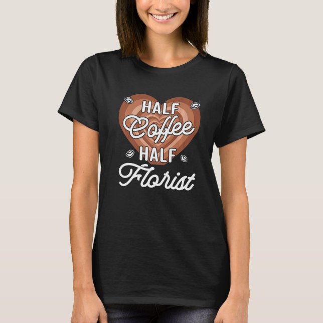 Halverad kaffeflorat t shirt (Framsida)