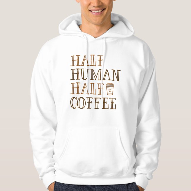 Halverat kaffe från människa hoodie (Framsida)