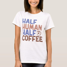 Halverat kaffe från människa t shirt
