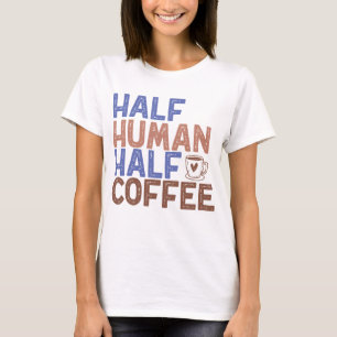 Halverat kaffe från människa t shirt