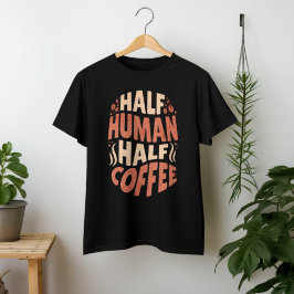 Halverat kaffe från människa t shirt