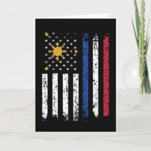 Halvfilippino Halva amerikanska Flagga Filippinern Kort