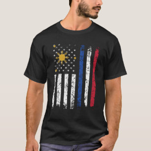 Halvfilippino Halva amerikanska Flagga Filippinern T Shirt