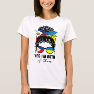 Halvfilska Halvukrainska Flickan Filippinerna Ukra T Shirt
