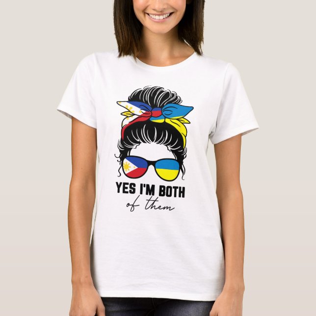 Halvfilska Halvukrainska Flickan Filippinerna Ukra T Shirt (Framsida)