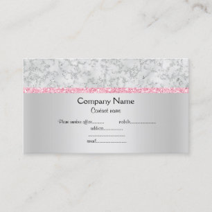 Halvförlustaffär i Silver rosa glitter elegant Visitkort